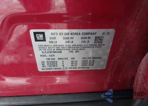 2019 Buick Encore Awd Preferred z USA, uszkodzony, nr VIN KL4CJESB7KB843460